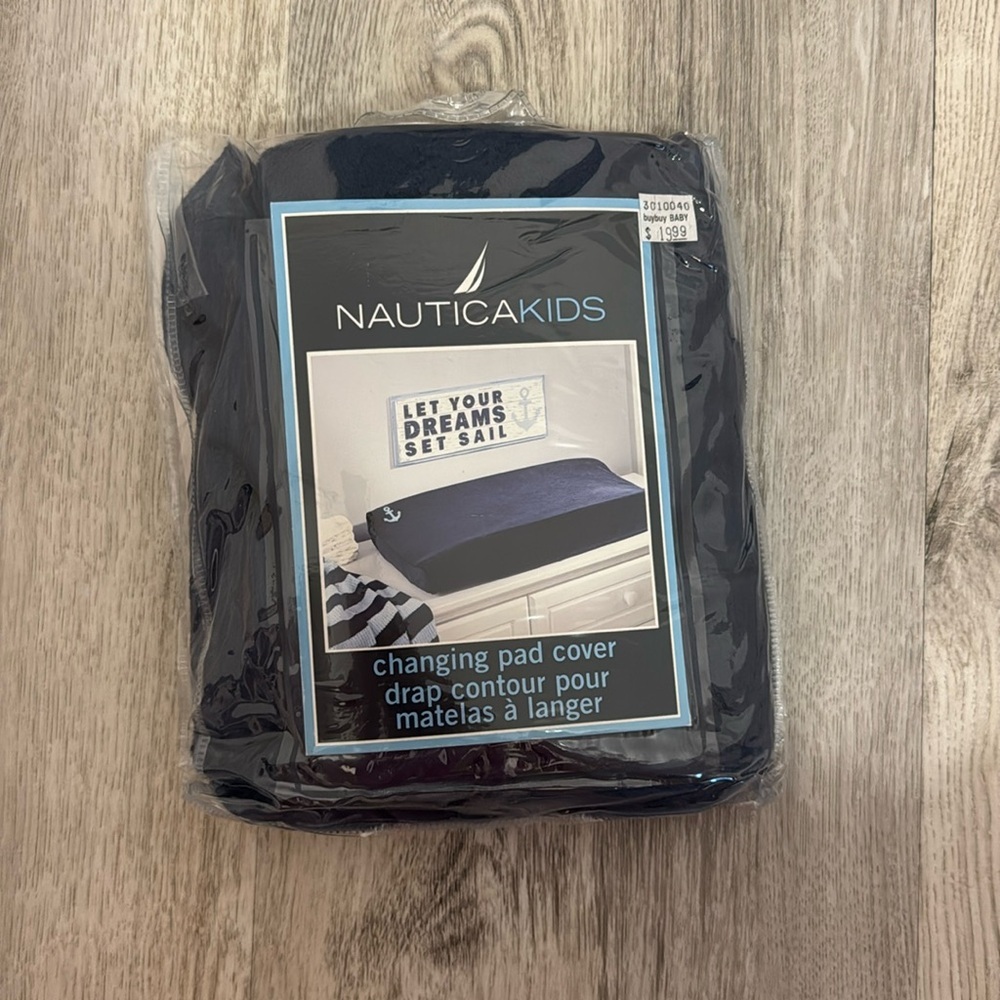 Nautica kids changing pad cover navy blue with anchor new in packaging